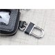 thumbnail image 4 of Bolsa para llavero de coche (rosa roja), cartera con llavero de piel de vaca, llavero con estampado de lichi, cartera con ventana transparente, 4 of 5