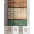 thumbnail image 6 of Farmhouse Dark Sage Green Brown Sheer Curtains 72 Inch Length 2 Panels for Living Room, Vintage Wooden Striped Voile Kitchen Curtain Set, Luxury Privacy Drapes Window Treatment for Bedroom, 6 of 7