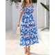 thumbnail image 5 of Vestido casual BTFBM para mujer con cuello cuadrado y estampado floral fruncido, 5 of 9