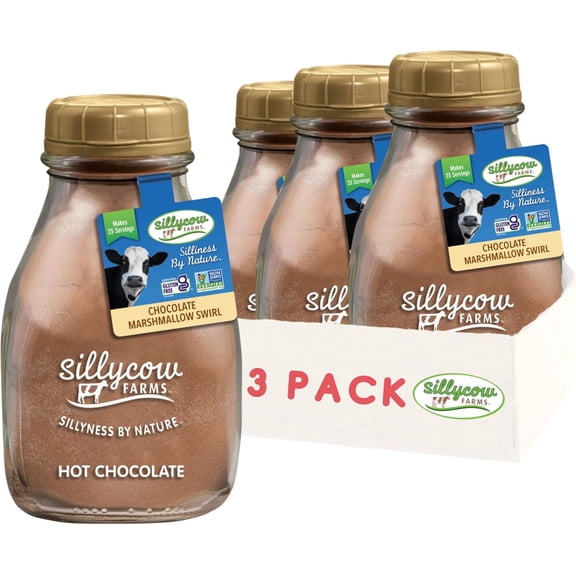 SILLYCOW HOT CHOCOLATE MARSHMALLOW SWIRL , 16.9 Ounces -Pack Of 3