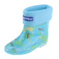 thumbnail image 3 of Botas de lluvia impermeables con dibujos animados encantadores para niños y niñas, zapatos antideslizantes sin cordones Longitud interior azul 18cm Zulema Botas de lluvia para niños, 3 of 8