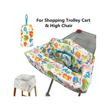 Portable Toddler Baby Kids Shopping Trolley Cart Seat Pad & High Chair Cover