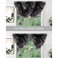 thumbnail image 5 of Waterfall Valances for Windows, Black Botanical Kitchen Sheer Valance Curtains, Dragonfly Flower Leaf Retro Style Rod Pocket Elegant Swag Valances for Living Room Bedroom, 47.2"x38.5", 3 Panel, 5 of 8