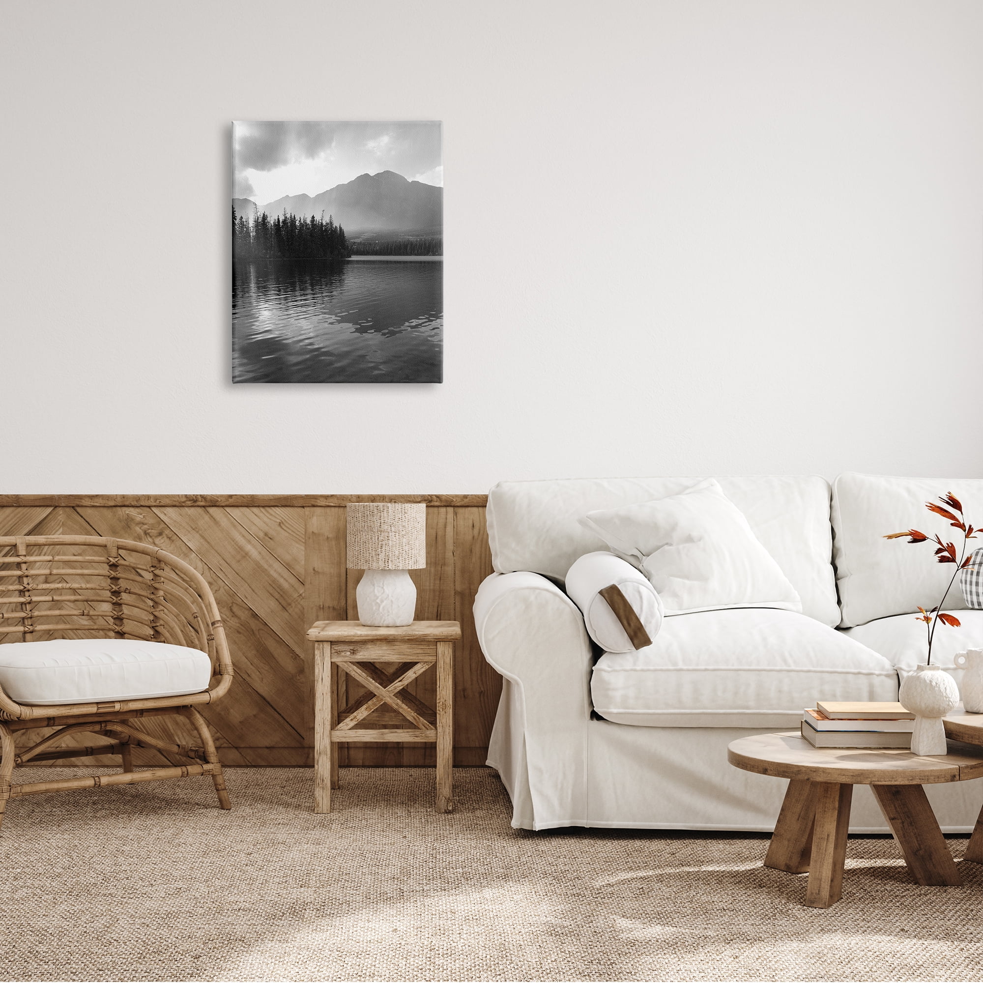 Stupell Industries Lakeside Spruce Tree Forest Outdoor Landscape Photography Gallery-Wrapped Canvas Print Wall Art, 24x30, by Daniel Sproul