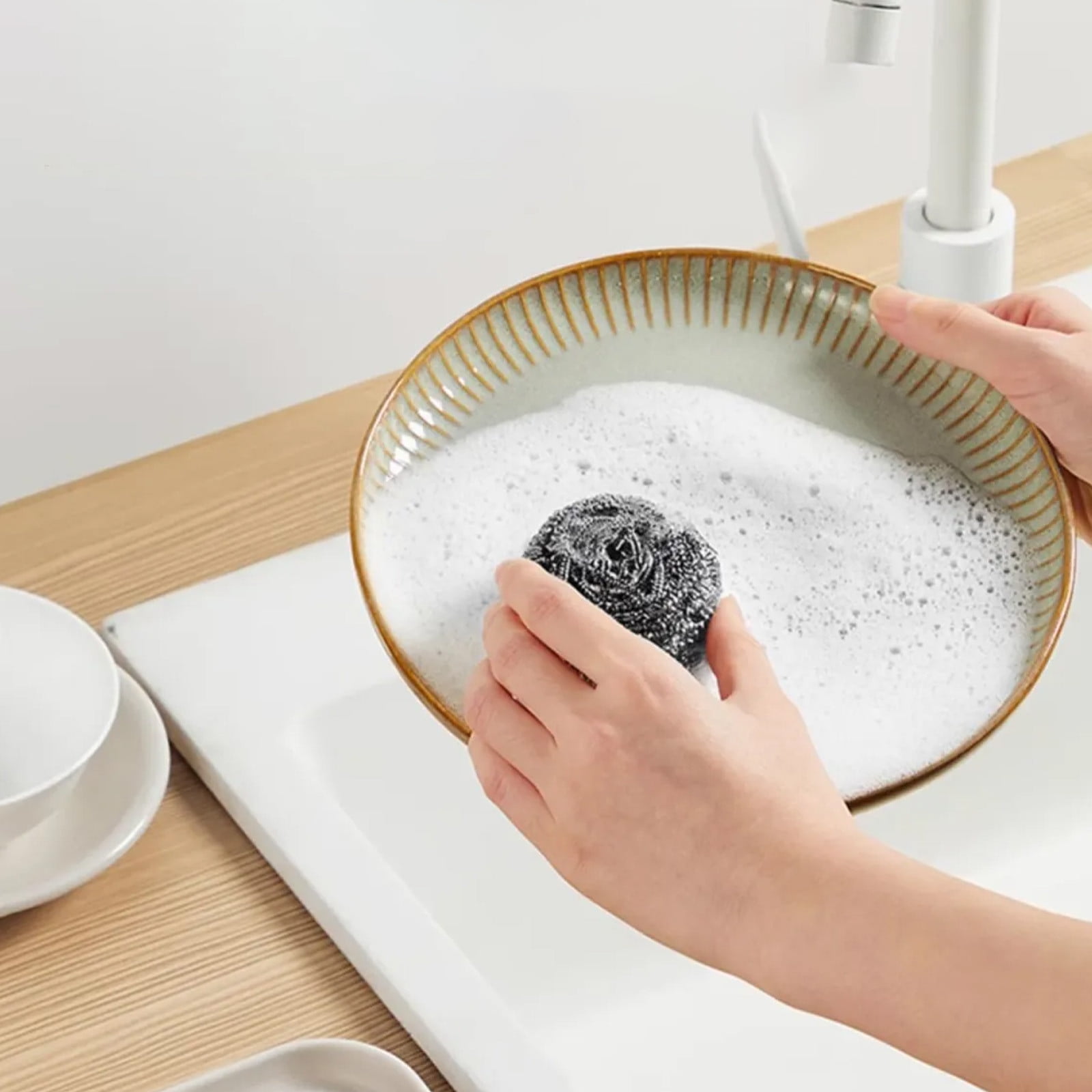 Lunxisen 16 Pcs Duty Stainless Steel Scrubber Set Long Short HandleWool Pads, Cast Iron Pot Scrubber for Dishes, Pans, Grills, Balls Wire Brush