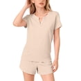 thumbnail image 4 of Ruyang 2 Piece Outfits for Girls Solid Button Short Sleeve Tops and Wide Leg Shorts Sets Summer Athletic Jogger Clothes, 4 of 9