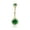 Green, variant on AVORA 10K White Gold White Simulated Diamond CZ Halo Belly Button Ring Body Jewelry (14 Gauge)