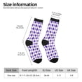 thumbnail image 2 of Fuzoiu Purple argyle Print Athletic Crew Socks for Men & Women,Casual Crew Socks,Above Ankle Crew Socks for Business, Casual, 2 of 6
