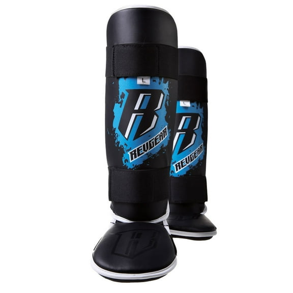 Revgear Combat Series Youth Kids Shin Guards - Black/Blue