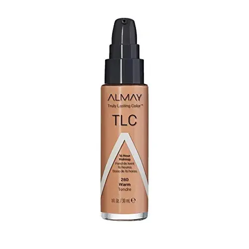 Almay Maquillaje líquido de color verdaderamente duradero, base de acabado natural de larga duración con vitamina E y extracto de limón, hipoalergénico, libre de crueldad, sin fragancia, probado por