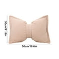 thumbnail image 3 of Kchsji Linen Bow Pillow - Solid Color Sofa Cushion Lumbar Pillow for Sofa Office Chair Bedroom Mother's Day Gift Home Decor Comfortable Support Decorative Accent Versatile Use, 3 of 6