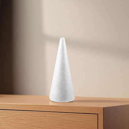 HOOWIFFY White Craft Foam Tree Cones for Crafts, 8 Pieces - Lightweight, , Perfect for Holiday Decorations