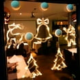 thumbnail image 3 of Campana de Navidad muñeco de nieve luces de estrella decoración de ventana de vacaciones Irfora estrellas, 3 of 7