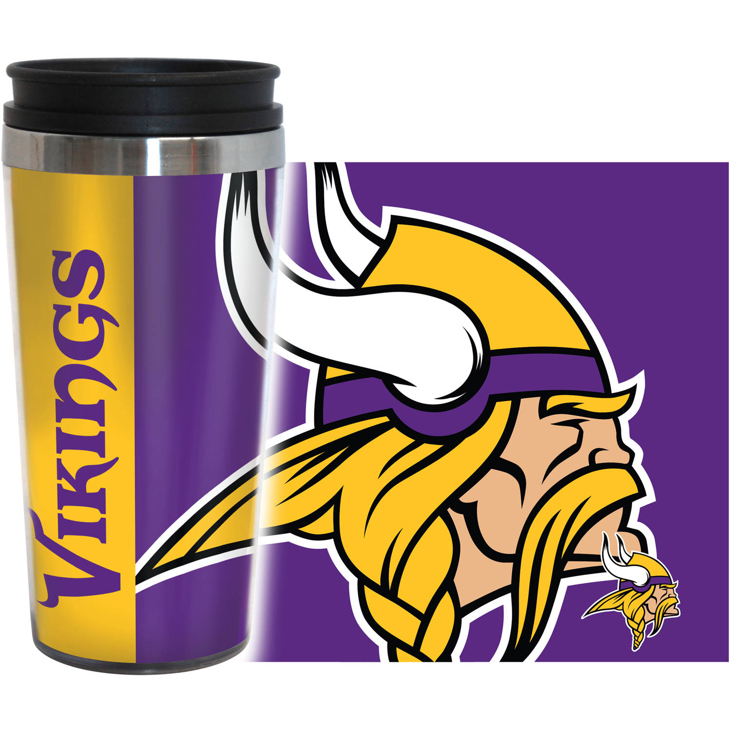 NFL Minnesota Vikings 2-Pack Hype Travel Tumbler - Walmart ...
