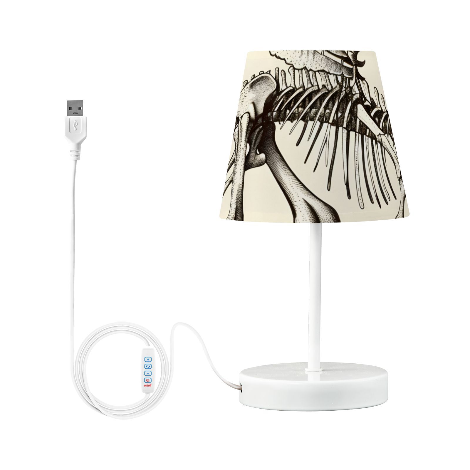 Dinosaur Skeleton Desk Lamp 3 Color Modes LED Table Lamp Nightstand Reading Light for Bedroom Living Room