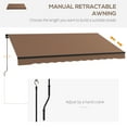 thumbnail image 3 of Outsunny 12' x 10' Patio Retractable Awning Sunshade Shelter, Coffee, 3 of 9