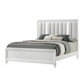 thumbnail image 2 of 6Pc White Finish King Size Bedroom Set Built in Lighting HB Upholstered Bed Bedroom Furniture, 2 of 7