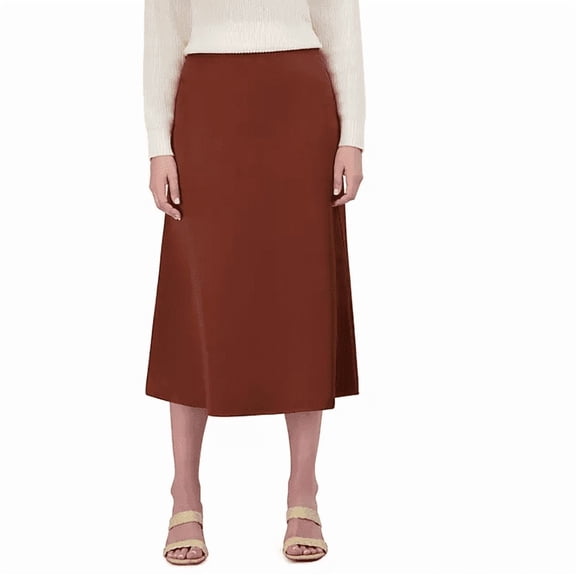 French Connection Women's Satin Skirt (Brown, Medium)