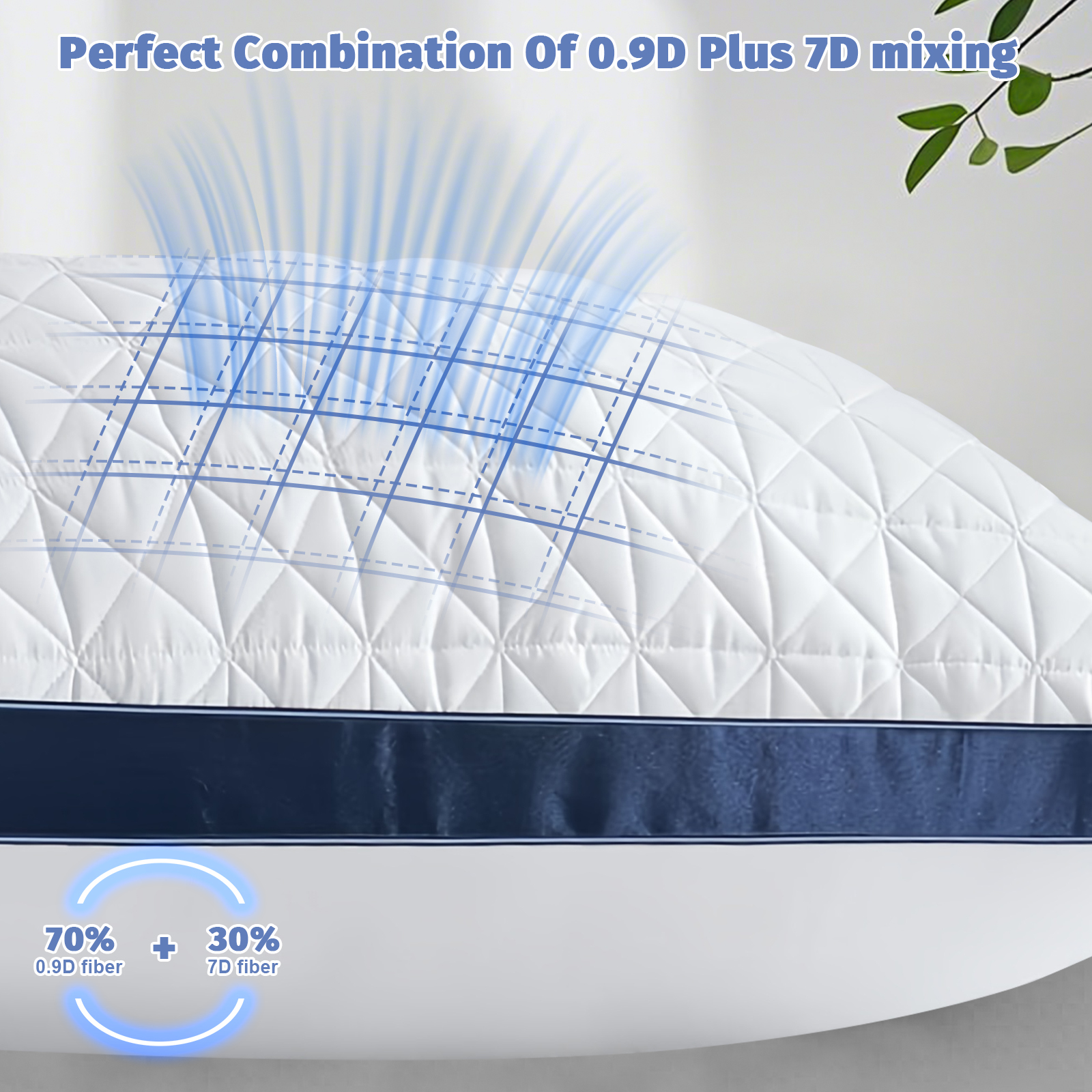 Teler Down Alternative Pillows Standard Size Set of 2, Premium Down with Dual-Textured Support, Side Support Bars for Side, Back, Stomach Sleepers