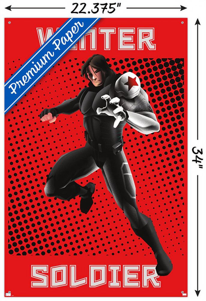 Marvel Shape of a Hero - Winter Soldier Wall Poster with Pushpins, 22.375" x 34"