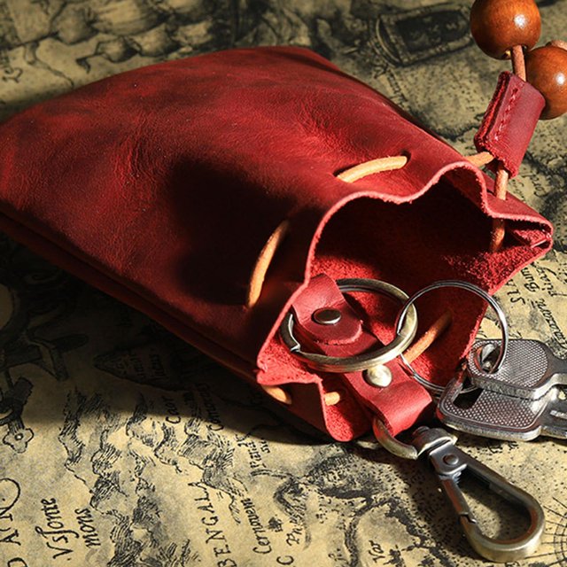 Bolsa con cordón de cuero artificial Colcomx Retro Festival Joyas Monedero para regalo Rojo Bolsa de almacenamiento de dados
