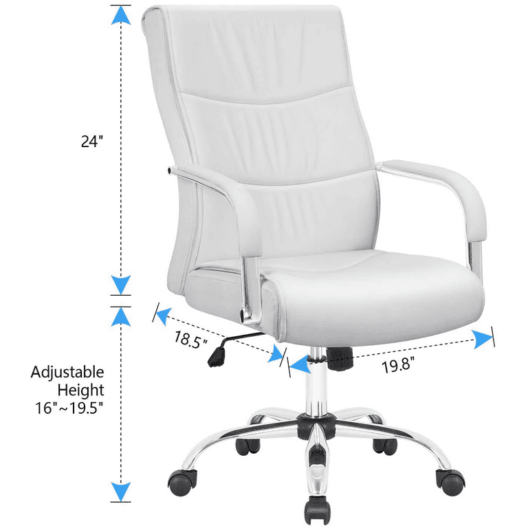 Lacoo Faux Leather High Back Executive Ergonomic Office Desk Chair White