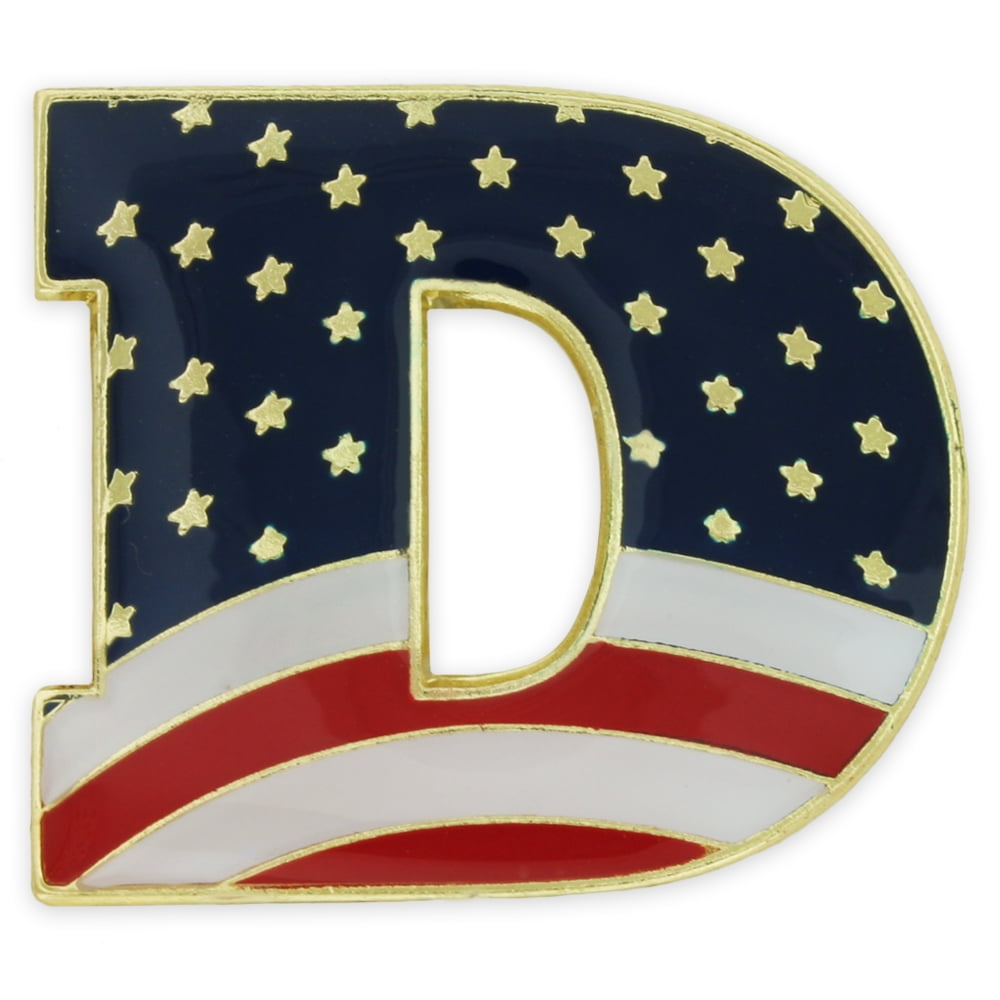 PinMart's American Flag Democratic Party Patriotic Enamel Lapel Pin ...