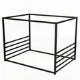 thumbnail image 3 of Queen Size Iron Platform Bed Frame with Fence Guardrails, Black, for Bedroom, 3 of 7