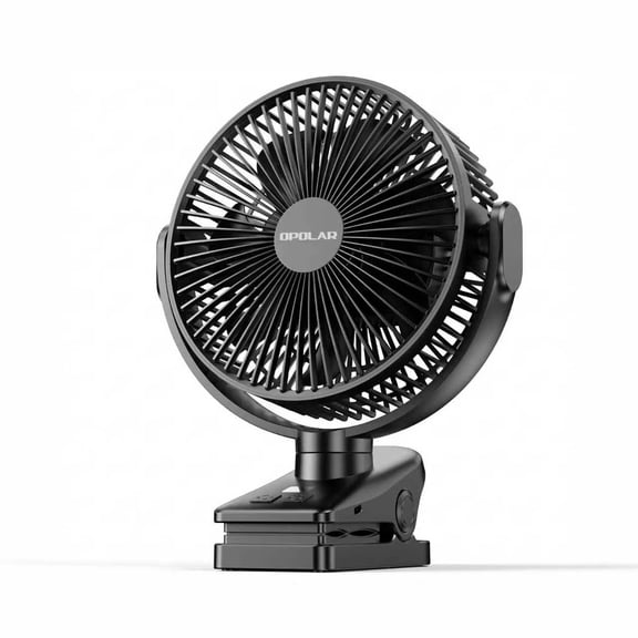 10000mAh Portable Clip on Fan - 8 inch 37H Working Time Quiet Battery Rechargeable Desk Fan, Strong Airflow, Digital Display, 5 Speeds, Sturdy Clamp Fan for Golf Cart Office Bed Travel Camping
