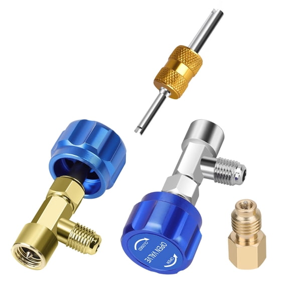 JIAHAOO Self Sealing Puncture Can Taps R1234YF Kit Valve Core Remover Brass for R1234YF AC Refrigerant Transfer