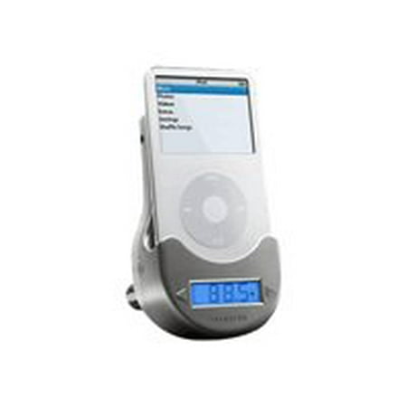DLO TransPod FM All-In-One - Holder / FM transmitter / charger - silver - for Apple iPod (3G, 4G)
