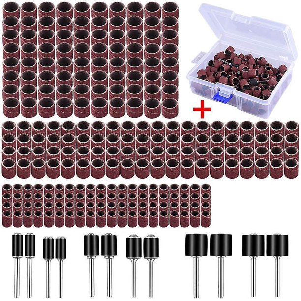 Lijadora de tambor de 252 piezas con caja gratis, que incluye 240 bandas de lijado y 12 mandriles de tambor