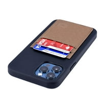 Dockem iPhone 12 Pro Max BIO M2B Wallet Case; Friendly Materials, Built-in Metal Plate, 2 Card Slots, Black/Tan