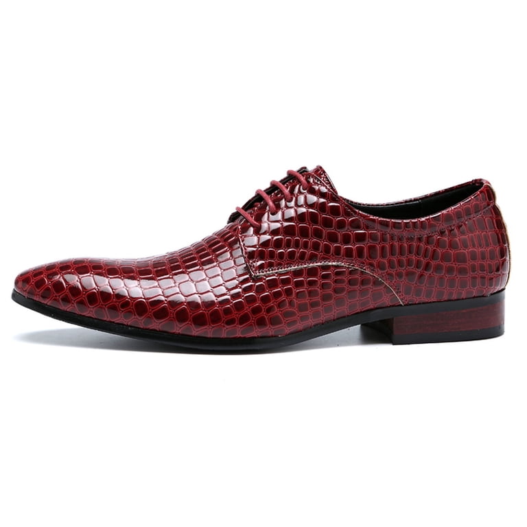 Santimon Men Derby Shoes Crocodile Pattern Pointed Toe Lace  display picture 1