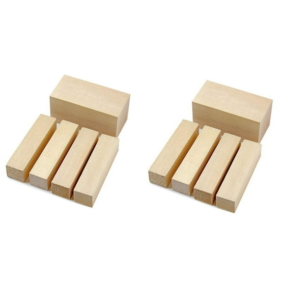 10 Pcs Carving Wood Blocks Whittling Wood Blocks Basswood Carving Blocks Unfinished Set for Carving Beginners