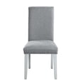 thumbnail image 3 of Classic Look Side Chairs 4pc Set Gray Fabric Antique White Finish Wood Frame Dining Furniture, 3 of 6