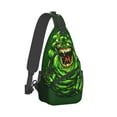 thumbnail image 2 of Ghostbusters Green Sling Bag Crossbody Backpack Chest Bags Diagonally Travel Daypack For Women Men Adults Teen, 2 of 8