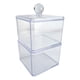 thumbnail image 1 of Contenedor de almacenamiento de acrílico transparente de doble capa, caja para hisopos de algodón con tapa, caja cosmética, soporte para discos de algodón., 1 of 7