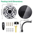 thumbnail image 3 of MUCH 10000W Solar Street Light, 360° Wide-Angle IP67 Waterproof LED Radar Motion Sensor Solar Security Lights for Outdoor Yard Road Farm (Black), 3 of 15
