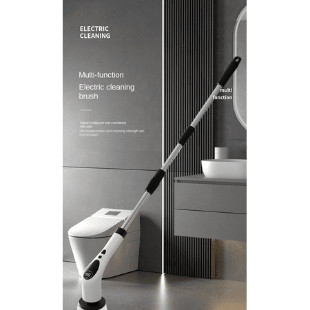 Electric Spin Scrubber,Cordless Cleaning Brush,Shower Cleaning Brush with 9 Replaceable Brush Heads, Power Scrubber 3 Adjustable Speeds,Adjustable & Detachable Long Handle,Voice Broadcast
