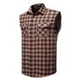 thumbnail image 2 of Button Up Shirt for Men Plaid Sleeveless Turndown Collar Shirt Classic Fit Casual Vest Lightweight Shirt Men Graphic, 2 of 9