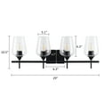 thumbnail image 3 of Bestco Four-Light Wall Sconce Vanity Lights with Glass Shade, Matte Black, 3 of 8
