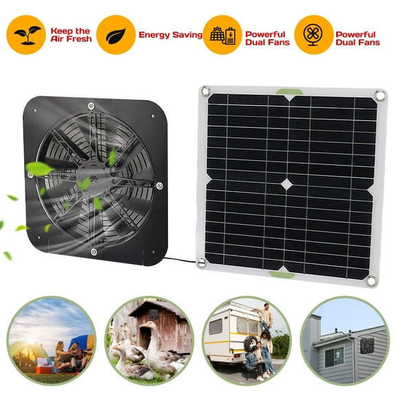 Solar Powered Fan Kit,Kepeak 25W Solar Exhaust Fans for Outdoor Greenhouse Chicken Coop Shed Pet House