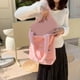 thumbnail image 5 of Bolso de hombro con bordado de nube bonita de pelo para mujer, bolso de lona elegante e informal para estudiante, tamaño libre, color rosa, 5 of 8