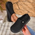 thumbnail image 2 of Abomasnow Womens Flock Metal‑Button Decor Round Toe Slip‑On Backless Clog Mule Casual Shoes, 2 of 7