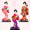thumbnail image 3 of Adornos de 12 pulgadas Figura japonesa Figura Kimono Muñeca Samurai negra Postura sentada Postura de pie En cuclillas Geisha, 3 of 6