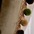 thumbnail image 6 of ZXNYH Set of 2 Pom Pom Velvet Blackout Lined Thermal Insulated Rod Pocket Curtains for Bedroom, 52x84 Inch, Antique Green (1 Pair), 6 of 7