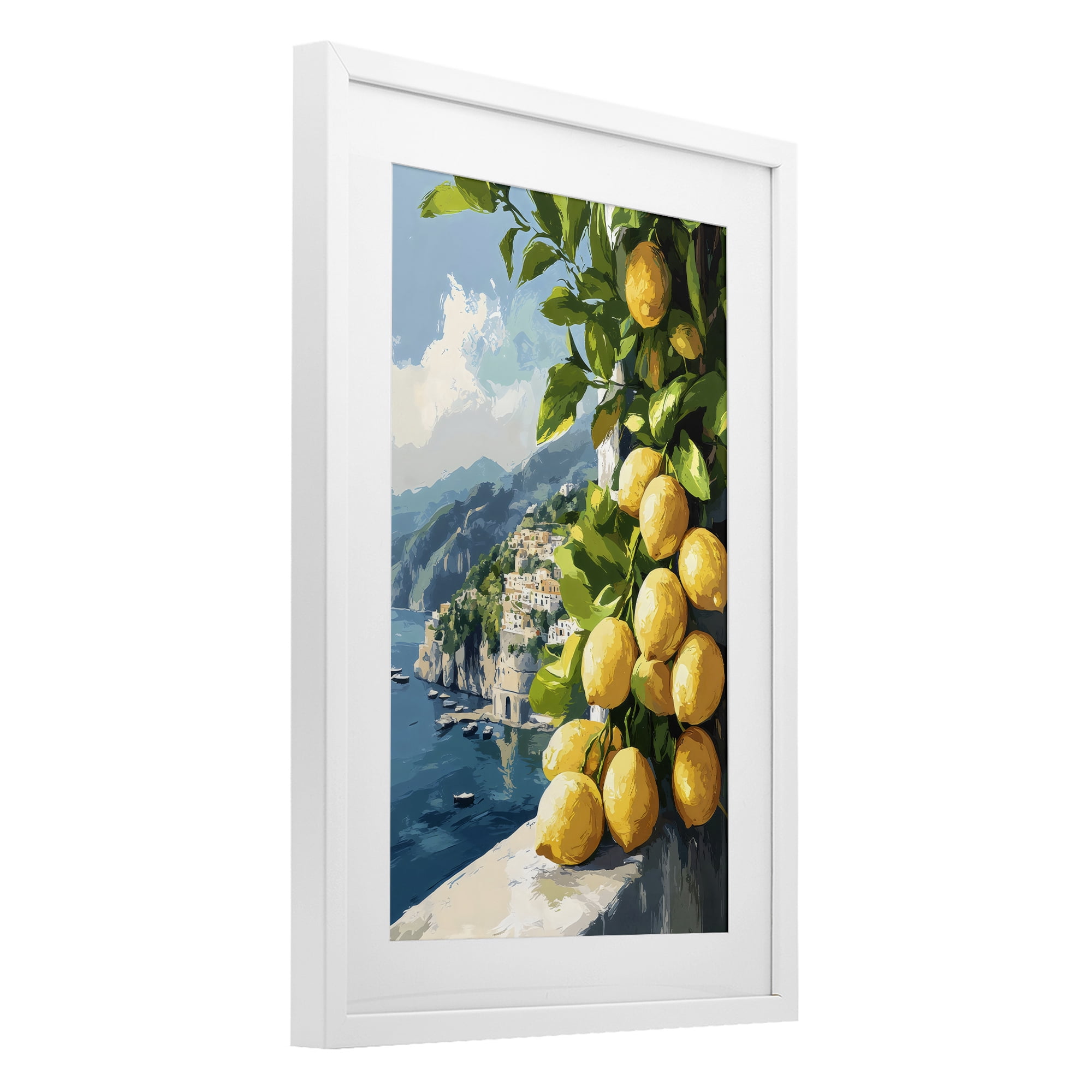 Stupell Industries Lemon Terrace Amalfi View White Framed Print Under Glass, design by Creative Studio