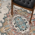 thumbnail image 5 of LaDole Rugs Traditional Persian Bordered Ikat Turquoise Ivory Orange Area Rug 5'2"x7'6", 5 of 5
