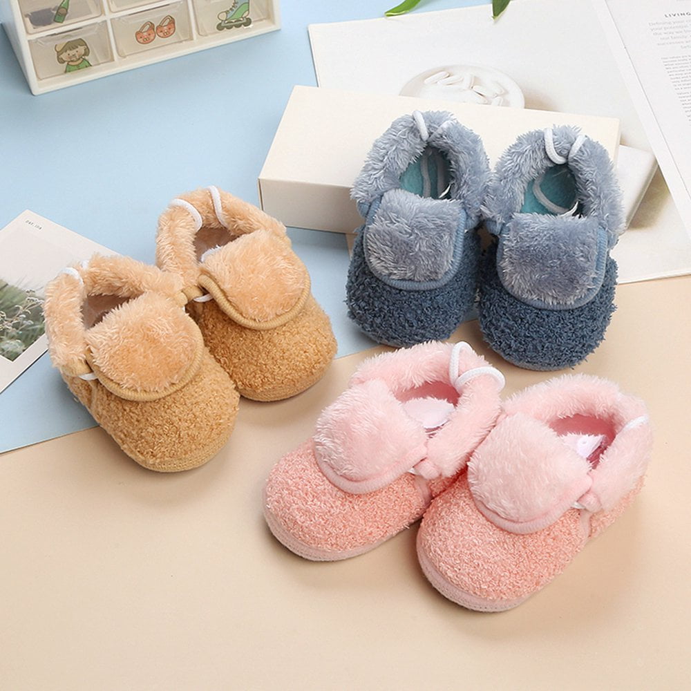 CHOK Baby Girls Boots Baby Booties for Boys Girls with Soft Lining Non Slip Gripper Cotton Lining Baby for Winter Blue 5 Walmart